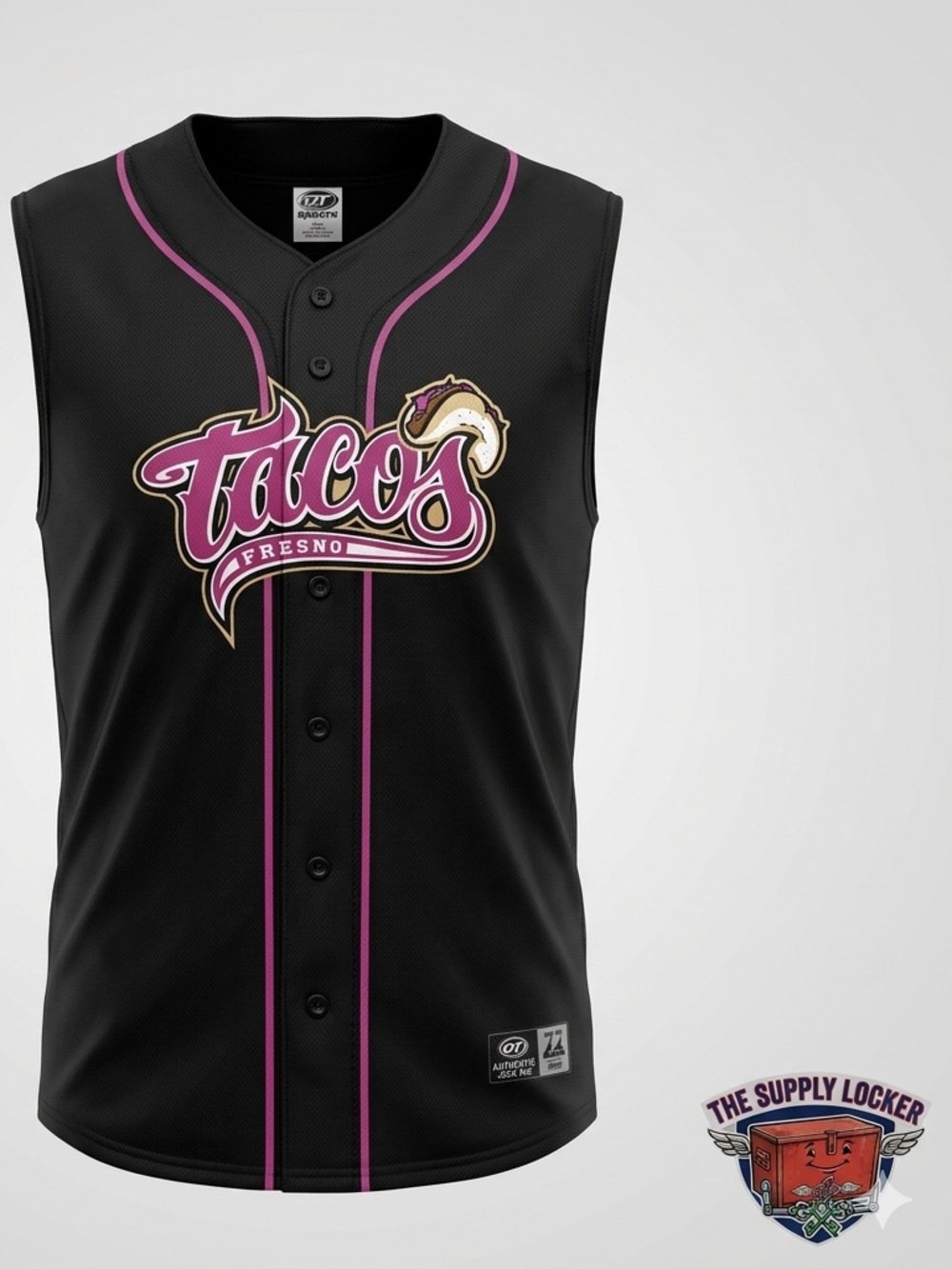 Fresno Tacos Fresno Grizzlies OT Sports Baseball Jersey Size 44 NWT